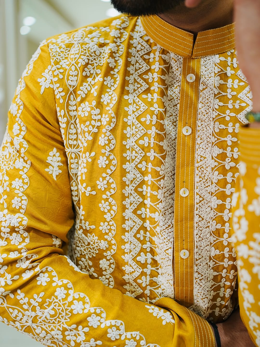 Yellow Ethnic Embroidered Kurta