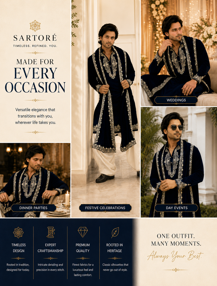 Black Kurta Cream Pajama With Dupatta Embroidery work