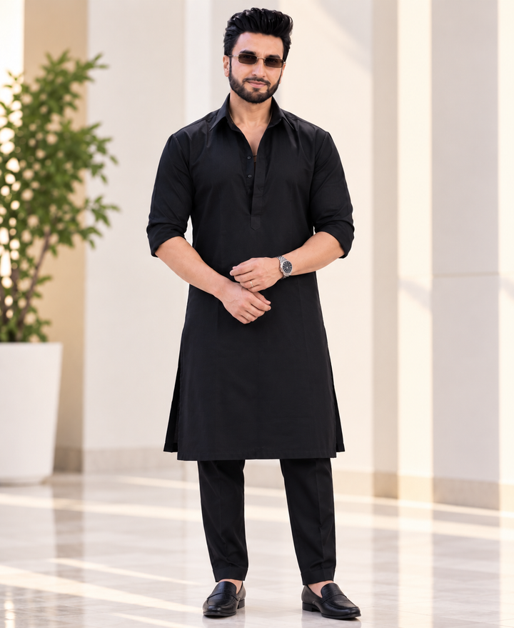 Armani Black Kurta Set RS Adition