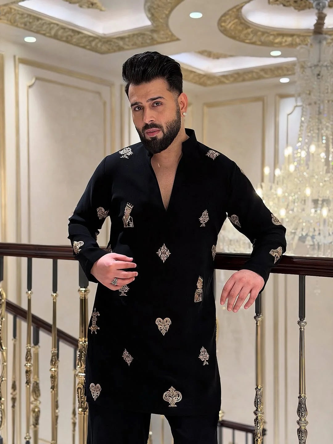 Black Rajarani  Kurta With Embroidery Work