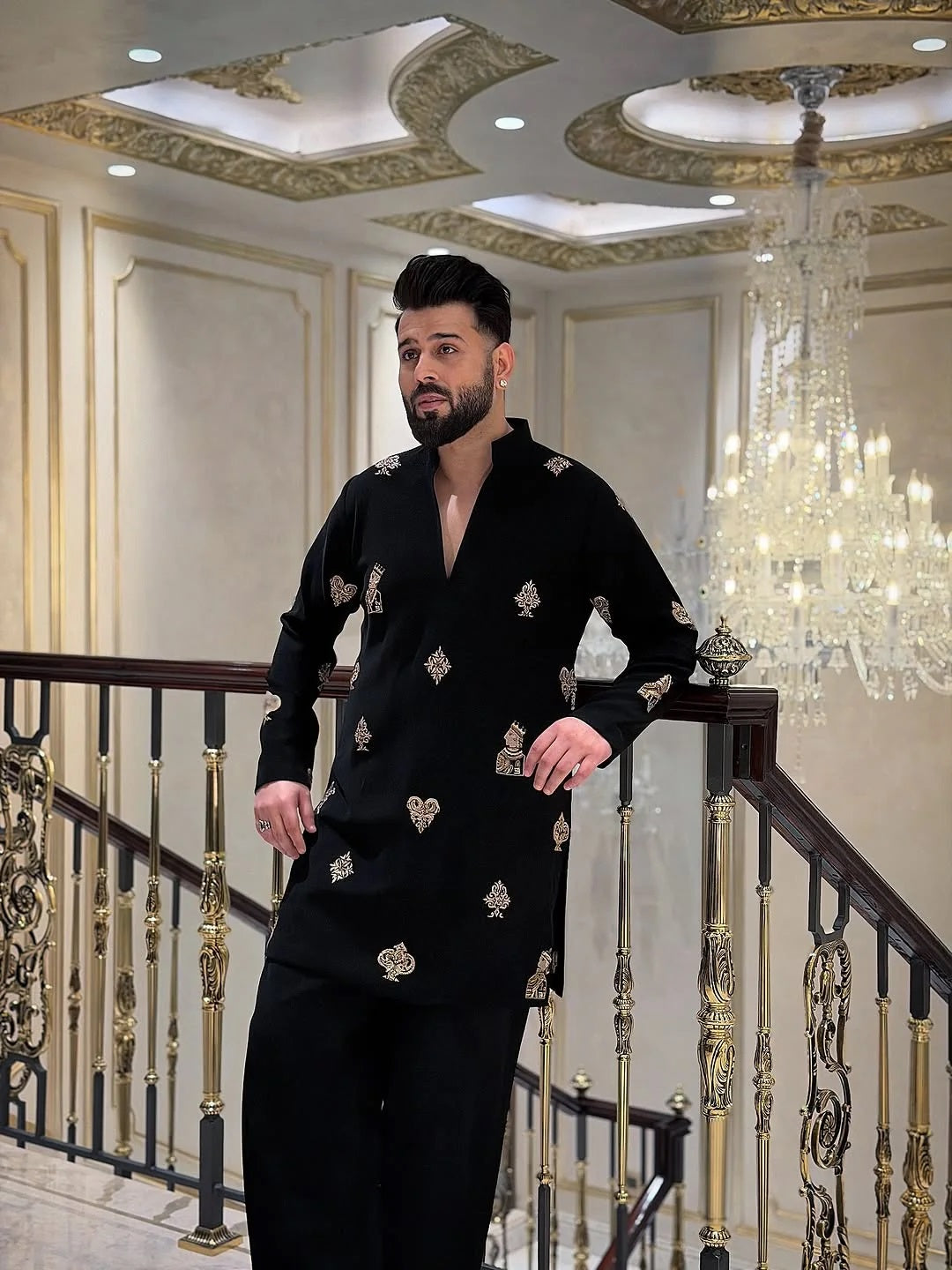 Black Rajarani  Kurta With Embroidery Work