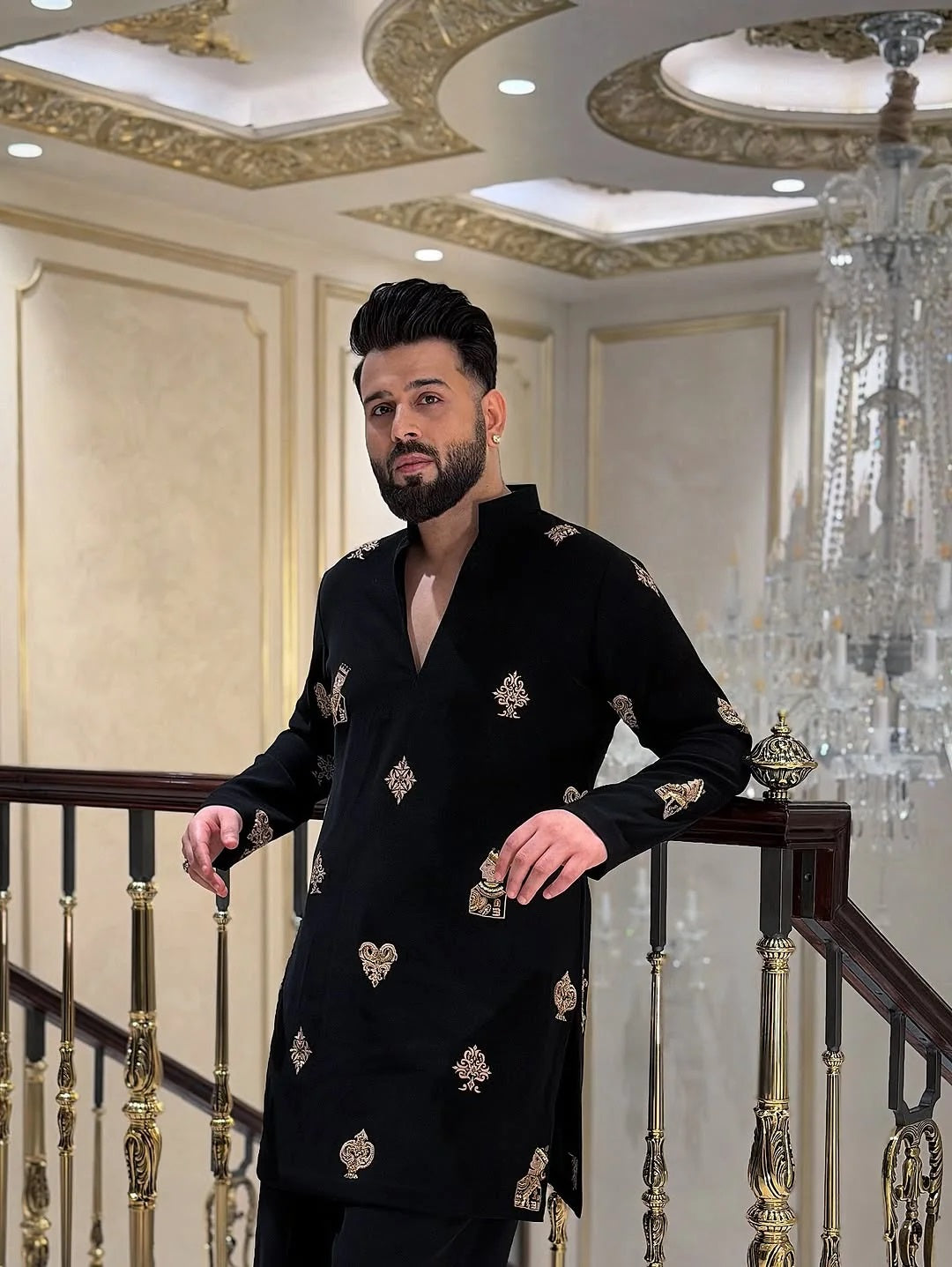 Black Rajarani  Kurta With Embroidery Work