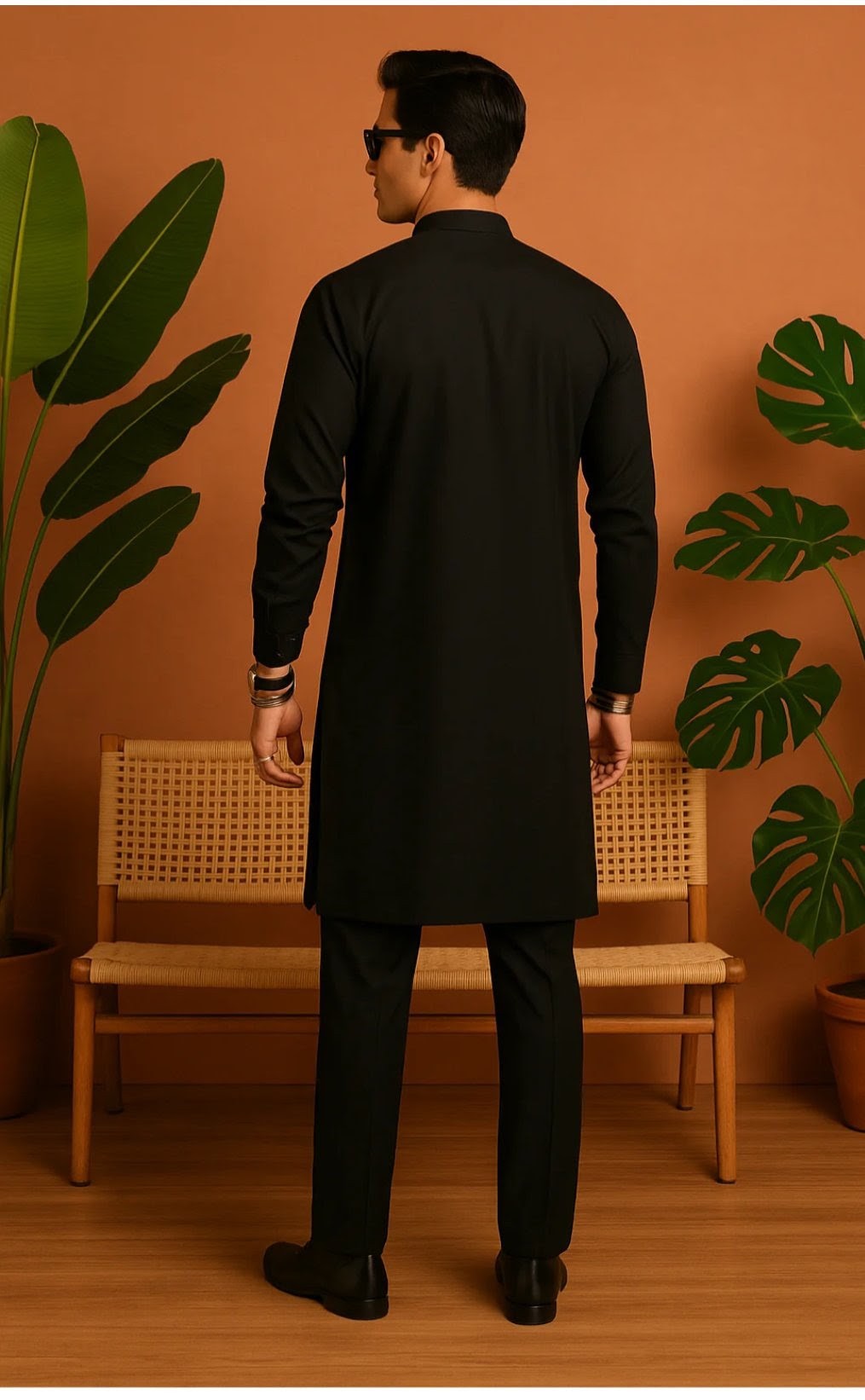 Black Embroidered Kurta Pajama Set