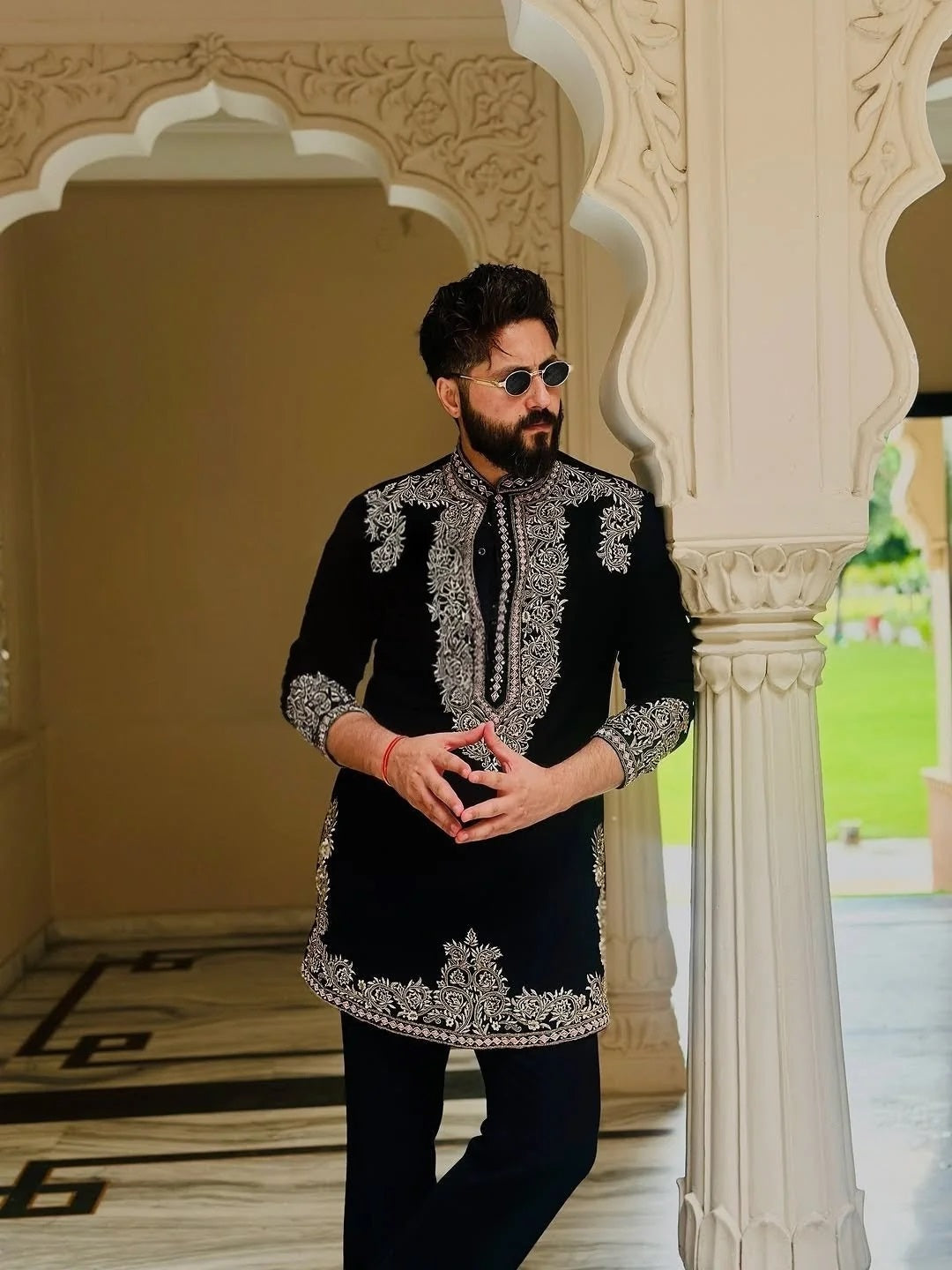Vinay Rana Black Kurta Set With Embroidery Work
