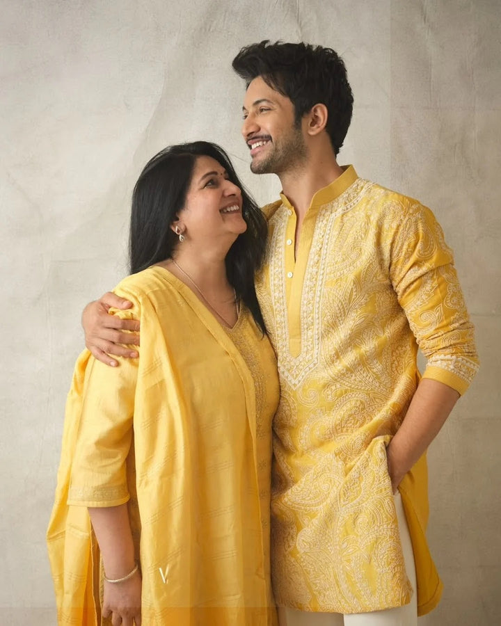Yellow Ethnic Kurta Heavy Embroidered Work