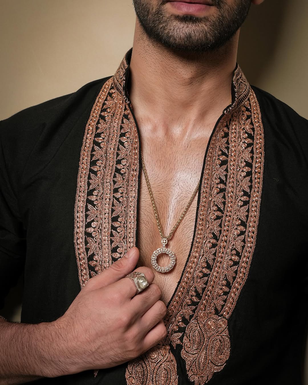Z Black  Kurta pyjama Set With Embroidery
