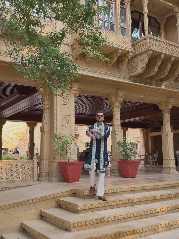 Neavy Blue Kurta Set With dupatta