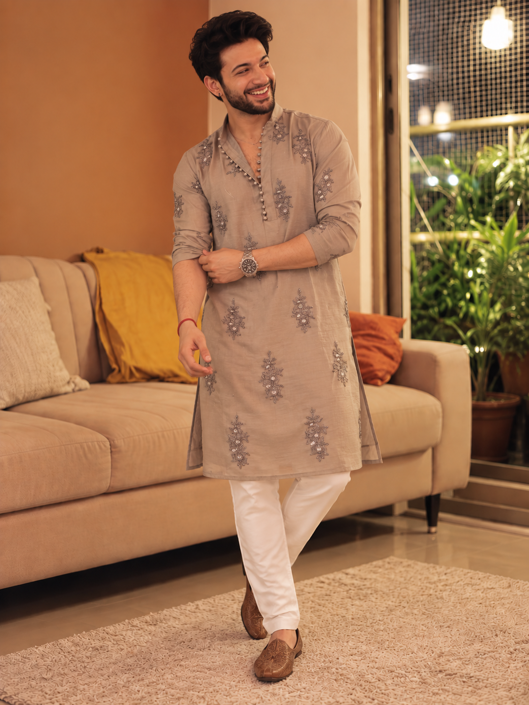 Simmer Chiku Kurta pyjama With Embroidery work