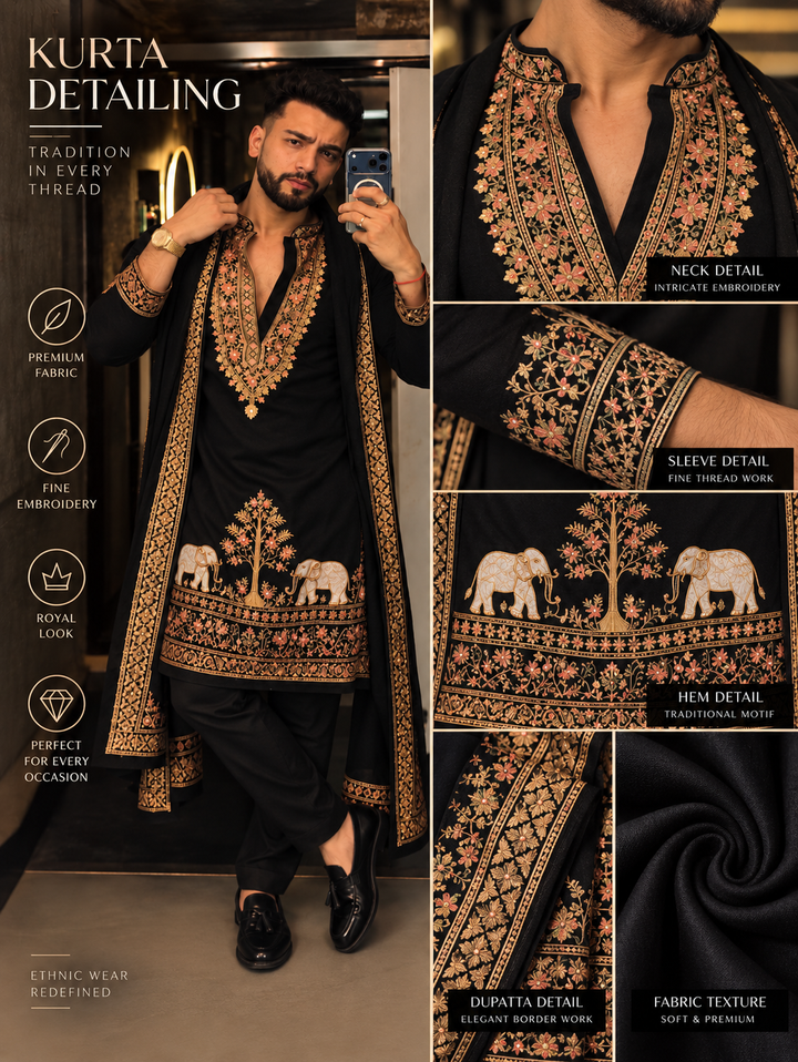 Elvish Yadav Adition Kurta pyjama With Dupatta