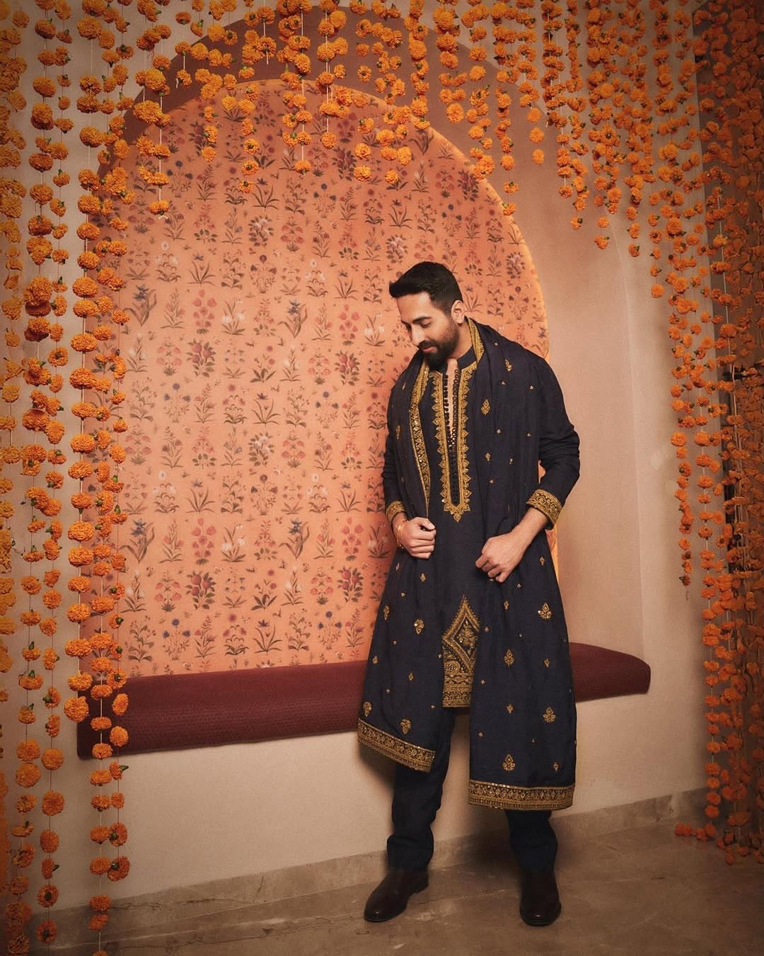 BLACK Kurta Pajama With Dupatta Embroidery work