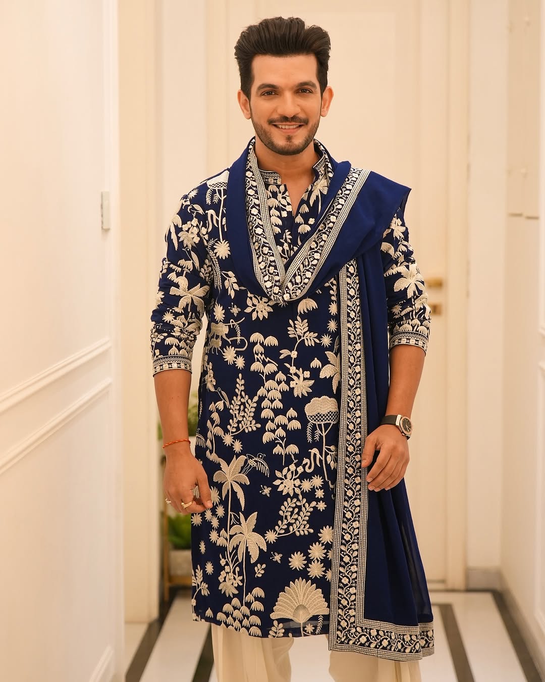 Arjun adition Neavy Blue 💙 Kurta set with Embroidery