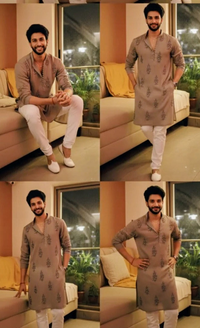 Simmer Chiku kurta Pajama With Embroidery work